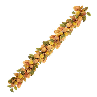 Silk Brown - Yellow Bead Pear & Berry Garland - 6ft Long