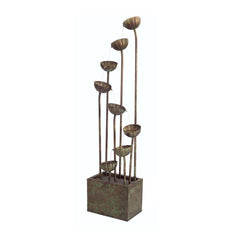 Rustic Metal Flower Fountain with Pump - 64