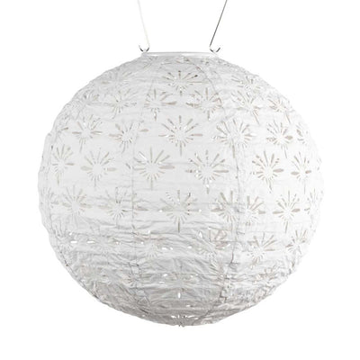 White Solar Globe Lantern - 12"