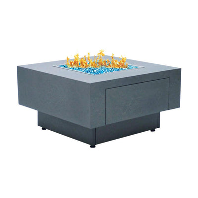 Square Faux Concrete Fire Pit with Lid - 32" Wide