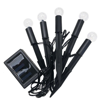 Mini Solar Plastic Stake Lights - Set of 5