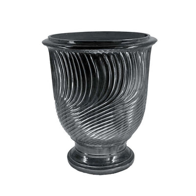 Traditional French Glazed Anduze Vase Blue Stripe  - #2