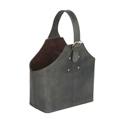 Black Leather 2 Bottle Wine Carrying Bag