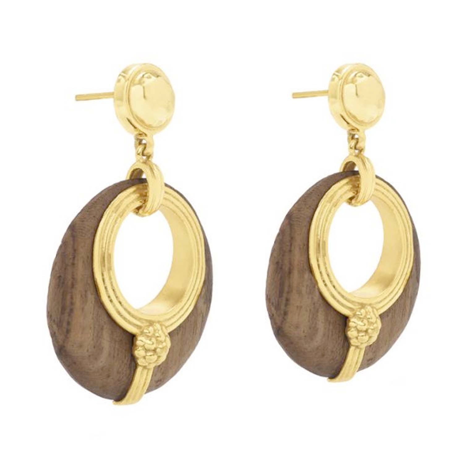 Gia Frontal Hoop Earring Gold Roger's Gardens
