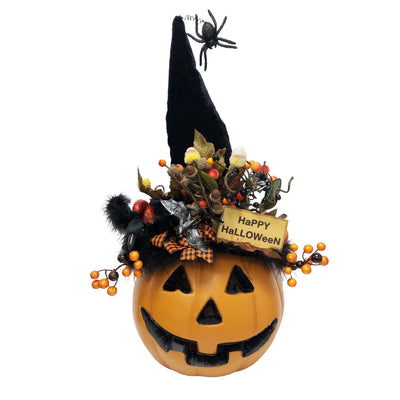 Happy Halloween Lighted Pumpkin Wall Decor - 22" Tall