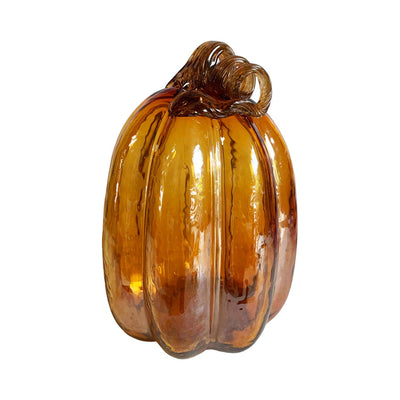 Glass Amber Pumpkin - 9"