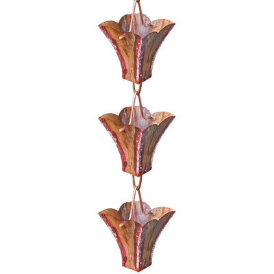 Square Cups Rain Chain - 96" Long