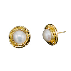 Pearl Bezel Post Gold - 9mm