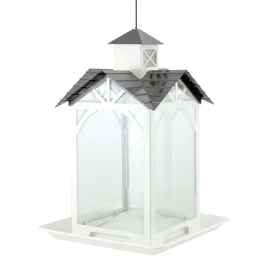 Vintage Metal & Glass Stable Bird Feeder