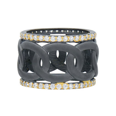 Signature Grit Chain Link Ring - Size 8