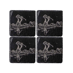 Golf Slate Coasters - Set 4