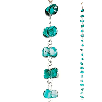 Lake Green Glass Rain Chain - 6' Long