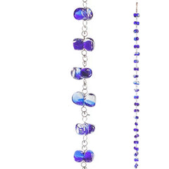 Cobalt Blue Glass Rain Chain - 6' Long