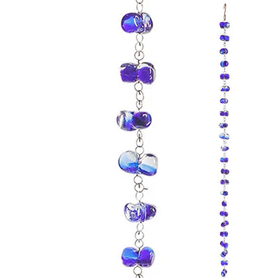 Cobalt Blue Glass Rain Chain - 6' Long
