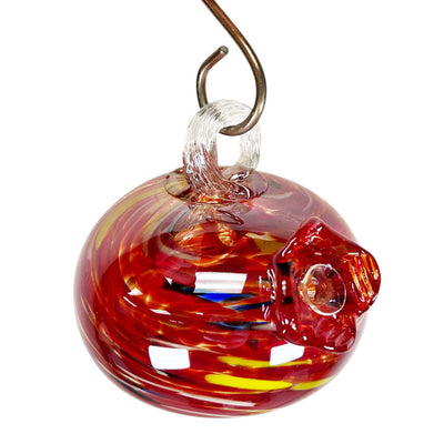Red Glass Hummingbird Feeder - 4.5" Tall