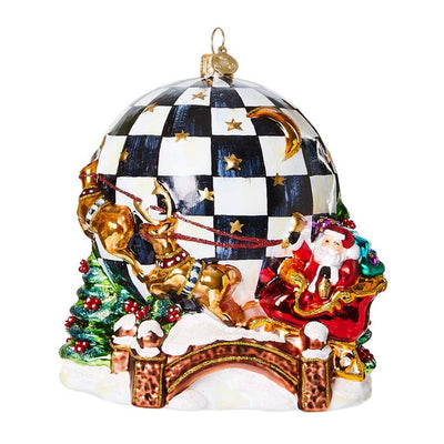 Around The World Santa Glass Ornament