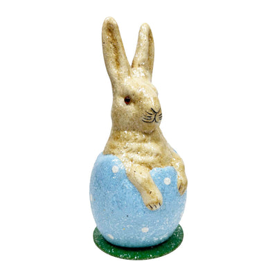 Mini Bunny in Blue Egg Figure - 6.5" Tall