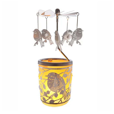 Silver Robin Carousel Votive - 6" Tall