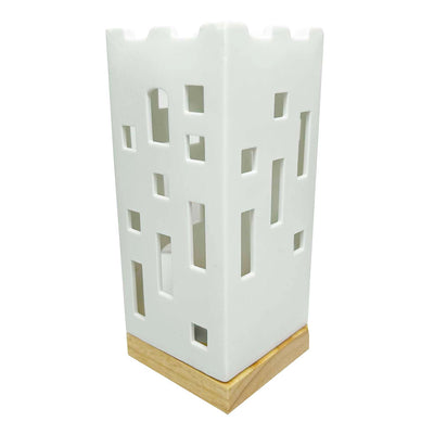 Ceamic Village House with Candle Setup - 7" Tall