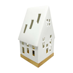 Ceamic Village House with Candle Setup - 8