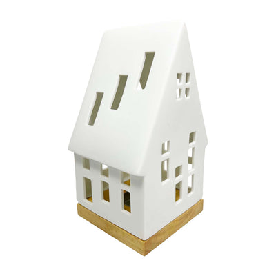 Ceamic Village House with Candle Setup - 8" Tall