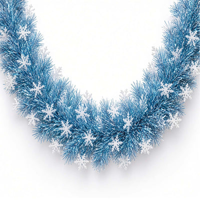Snowflake Tinsel Garland - 6.5'