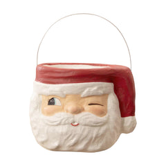 Retro Winking Santa Bucket