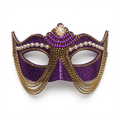Purple Jeweled Half Mask