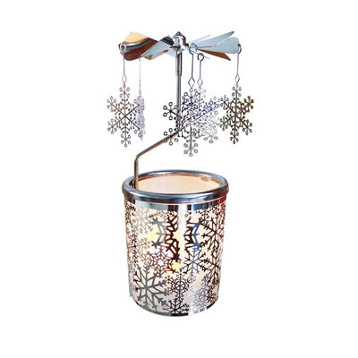 Snowflake Market Carousel Votive - 6" Tall