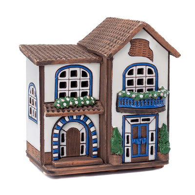 Tudor with Flowers & Blue Trim