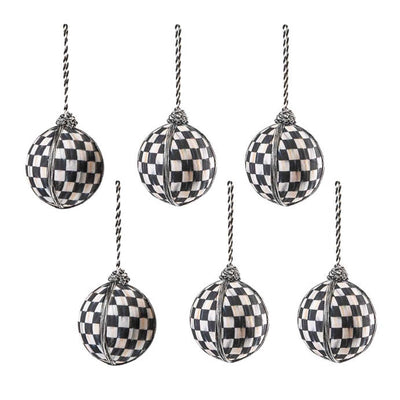 Courtly Check Medium Ball Ornaments - Set of 6