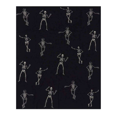 Cotton Black Skeleton Throw Blanket - 60" x 50"