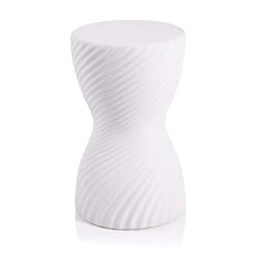 White Twisted Ribbed Stool
