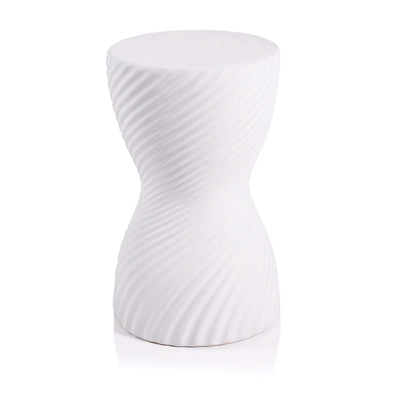 White Twisted Ribbed Stool