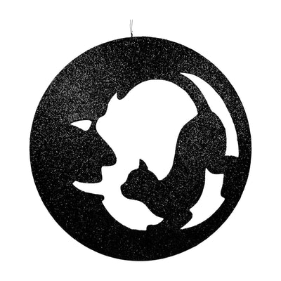 Cat & The Moon Wall Plate - 15" Tall