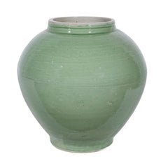 Mint Green Crackle Round Jar