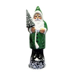 Green Santa with Glitter