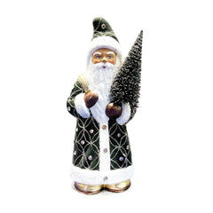 Dark Green Santa with Geo Crystals
