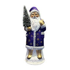 Purple Santa with Gold Stars