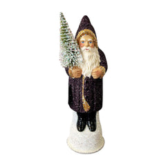 Purple Santa with Glittered Gold