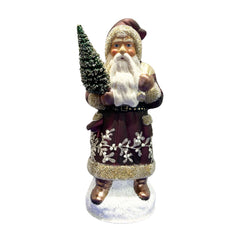 Purple Santa with Gold Mistletoe