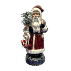 Burgundy Santa with Rocking Horse