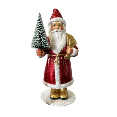 Red Sparkly Santa with Sack