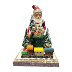 Red Santa with Christmas Display