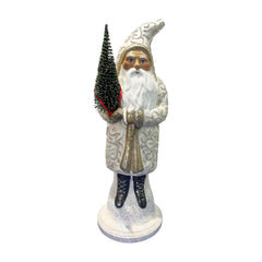 Champagne White Santa with Swirls Design