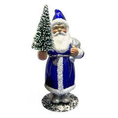 Dusty Blue Santa with Goldbursts