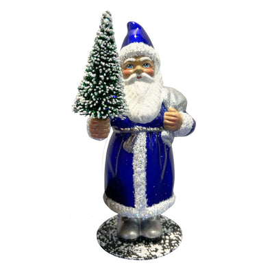 Dusty Blue Santa with Goldbursts