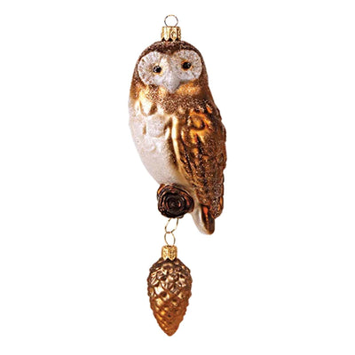 Towny Owl With Pinecone Ornament