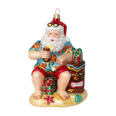 Tiki Santa Ornament