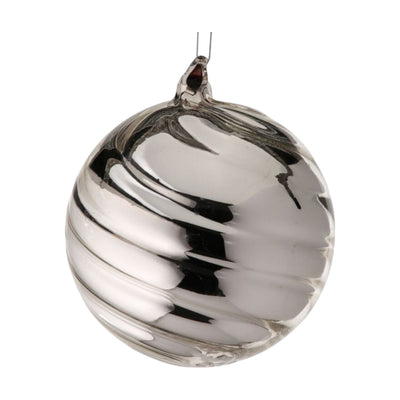 Silver Shiny Swirl Ornament